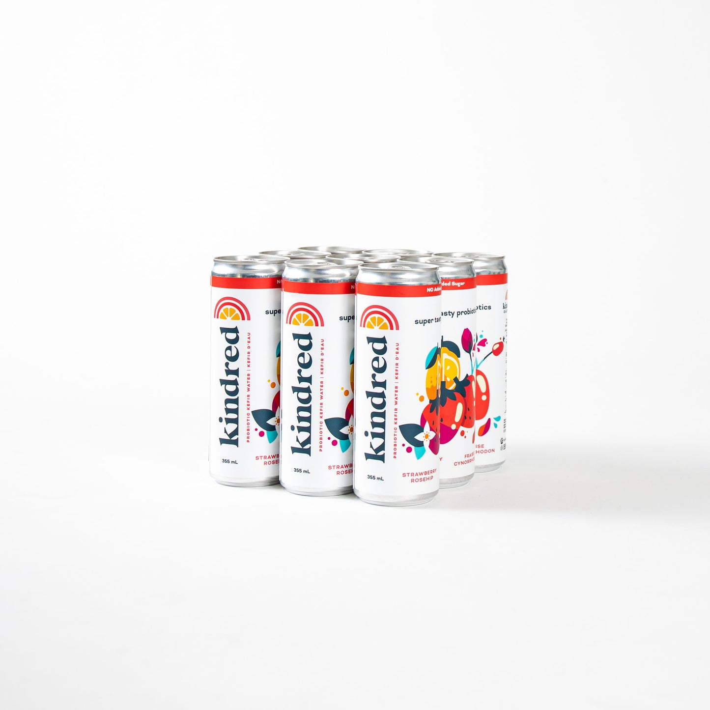 Kindred Cultures Strawberry Rosehip Kefir Water Cans