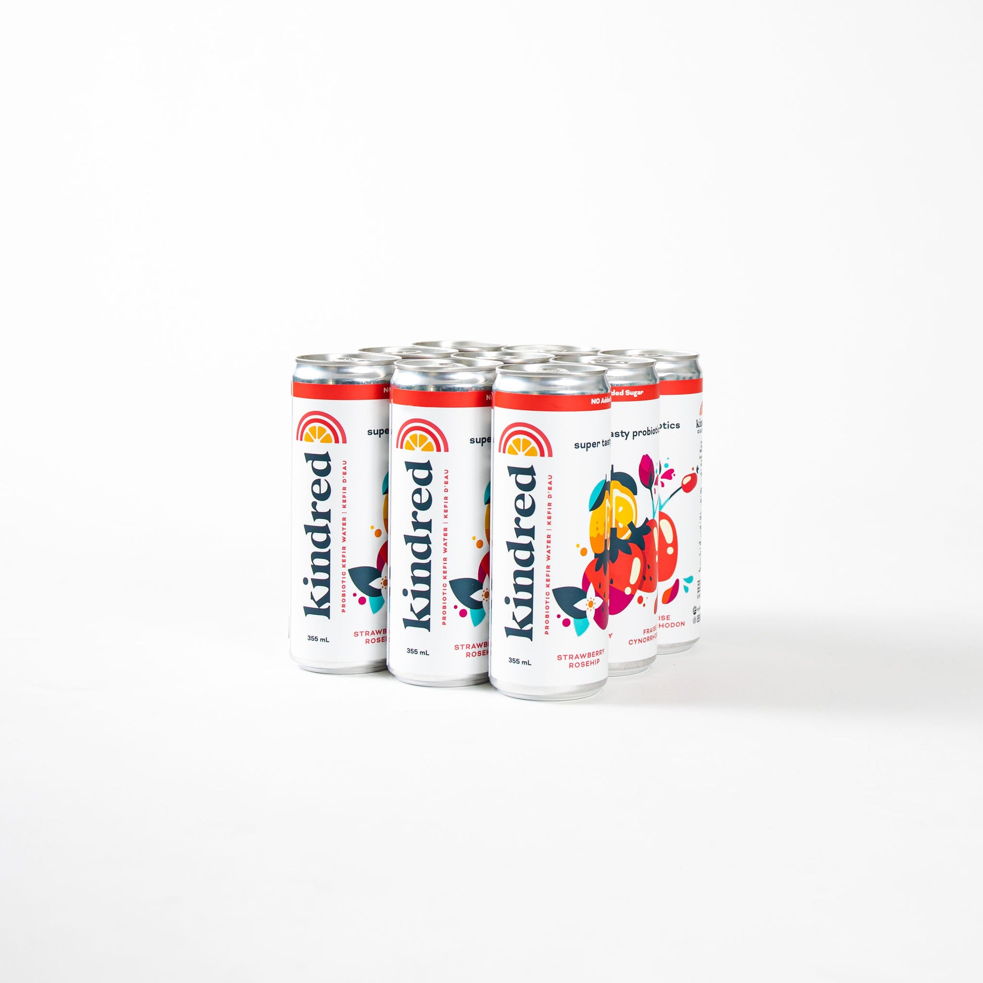 Kindred Cultures Strawberry Rosehip Kefir Water Cans